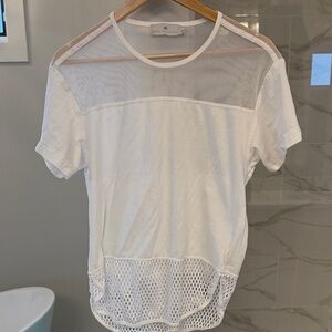 Adidas by Stella McCartney White Mesh Short Sleeve Top